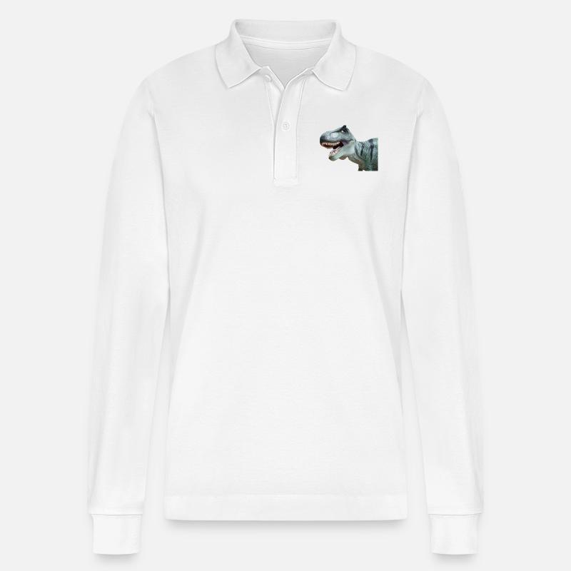 T-Rex - Stanley/Stella Unisex Bio-Langarm-Poloshirt Prepster - Weiß