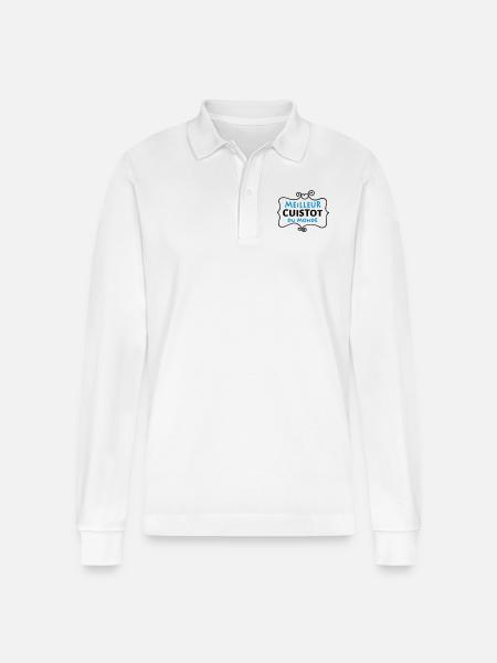 Meilleur CUISTOT du monde (2c) - Stanley/Stella Organic Unisex Long-Sleeved Polo Shirt Prepster - white
