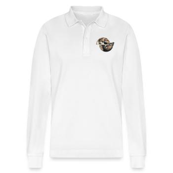 Fearlessly Loving - Stanley/Stella Organic Unisex Long-Sleeved Polo Shirt Prepster - white - Front - Anna (173cm) & Nico (186cm)