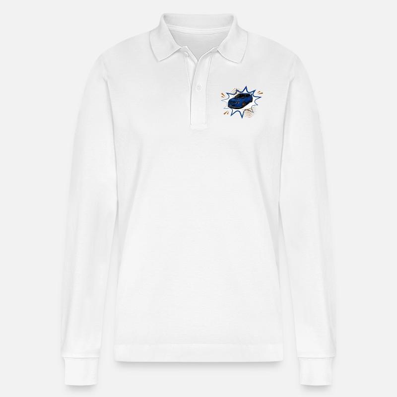 Comic style wrx - Stanley/Stella Unisex Bio-Langarm-Poloshirt Prepster - Weiß