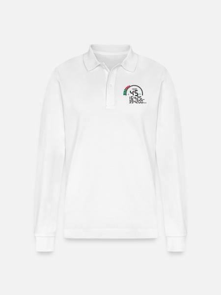 years 45 years anniversary meter - Stanley/Stella Organic Unisex Long-Sleeved Polo Shirt Prepster - white