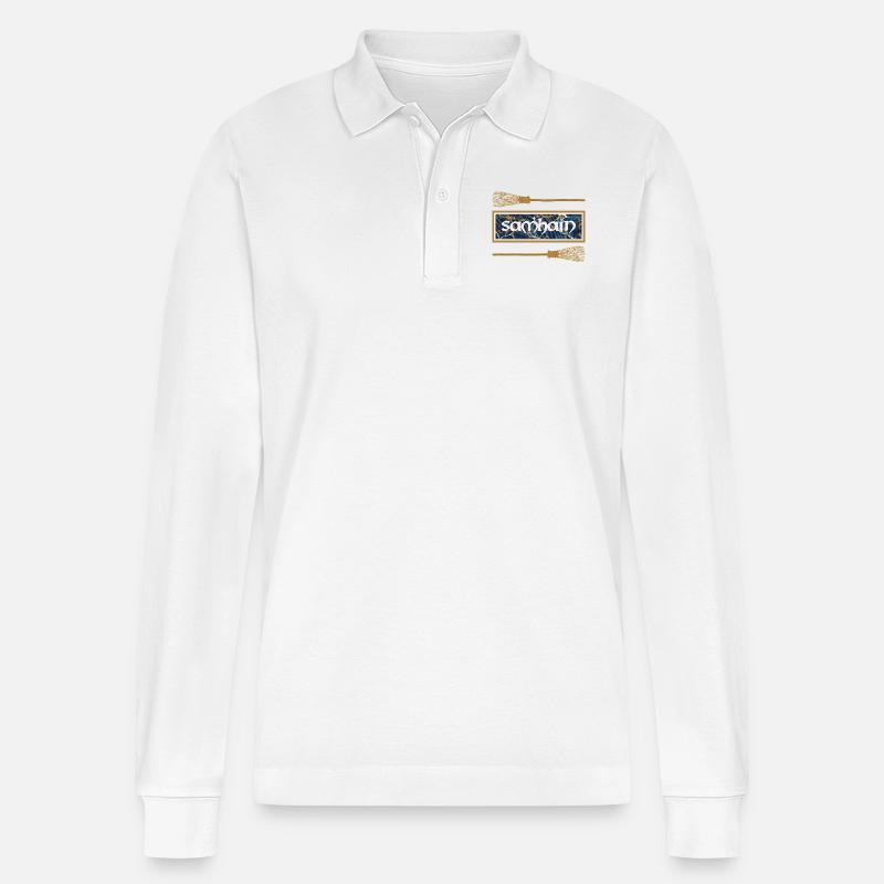samhain e 16 - Stanley/Stella Unisex Bio-Langarm-Poloshirt Prepster - Weiß