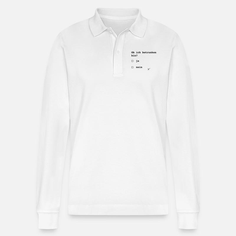 Party - Stanley/Stella Unisex Bio-Langarm-Poloshirt Prepster - Weiß