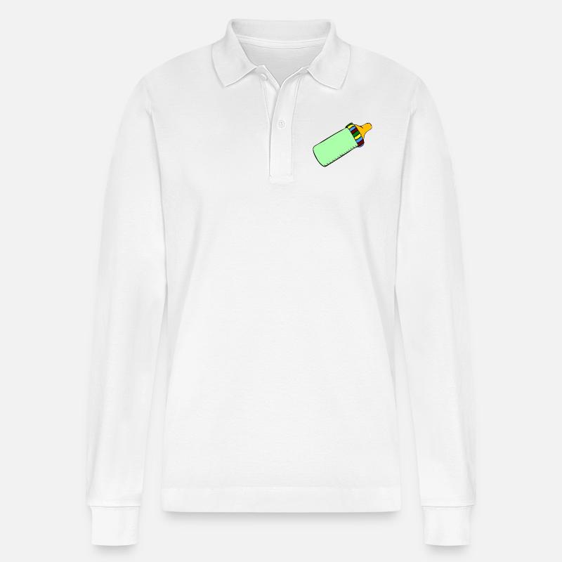 Flasche - Stanley/Stella Unisex Bio-Langarm-Poloshirt Prepster - Weiß