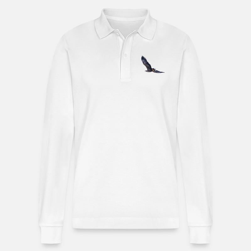 aigle de mer - Polo à manches longues bio PREPSTER Stanley/Stella Unisexe - blanc