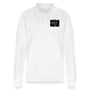 Nabi has a BAD TIME! - Stanley/Stella Organic Unisex Long-Sleeved Polo Shirt Prepster - white - Front - Anna (173cm) & Nico (186cm)