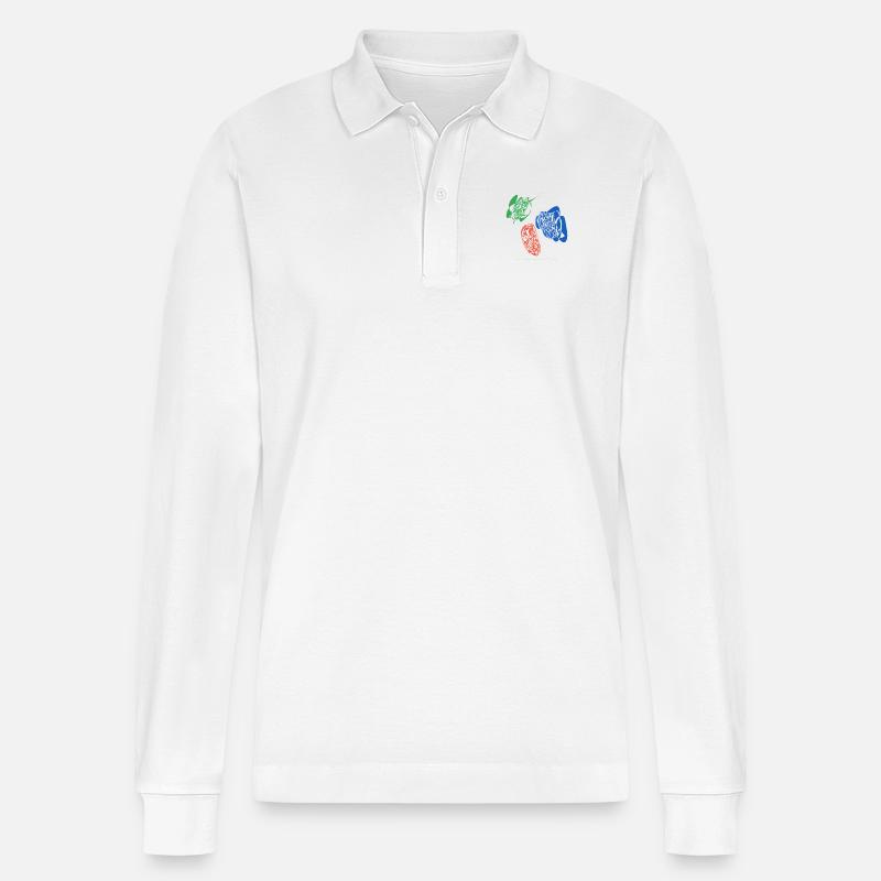 Abstract design Nacho dips - Stanley/Stella Unisex Bio-Langarm-Poloshirt Prepster - Weiß