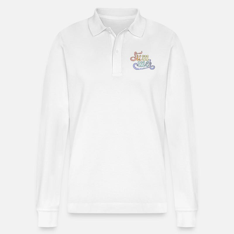 Retro Sommer - Stanley/Stella Unisex Bio-Langarm-Poloshirt Prepster - Weiß