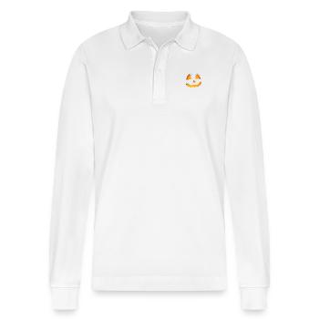 HALLOWEEN 2018 - Stanley/Stella Organic Unisex Long-Sleeved Polo Shirt Prepster - white - Front - Anna (173cm) & Nico (186cm)