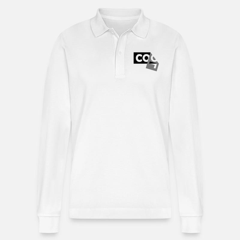 Halb abgerissenes Design - Stanley/Stella Unisex Bio-Langarm-Poloshirt Prepster - Weiß
