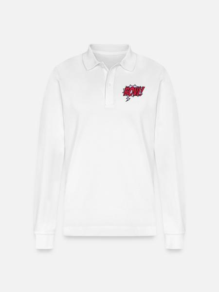 row - Stanley/Stella Organic Unisex Long-Sleeved Polo Shirt Prepster - white