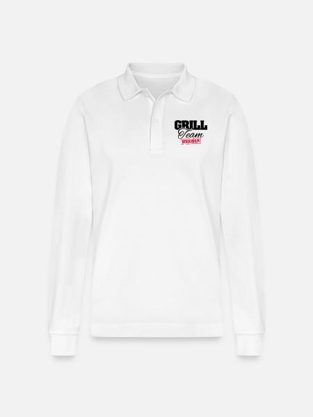 grill_team_member_su2 - Stanley/Stella Unisex Bio-Langarm-Poloshirt Prepster - Weiß