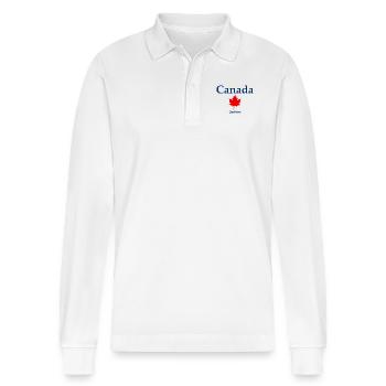 Québec - Quebec - Canada - Kanada - Stanley/Stella Organic Unisex Long-Sleeved Polo Shirt Prepster - white - Front - Anna (173cm) & Nico (186cm)