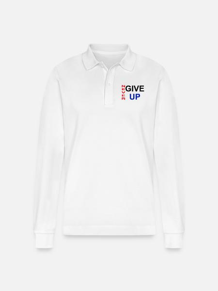 N'abandonnez jamais ! - Stanley/Stella Organic Unisex Long-Sleeved Polo Shirt Prepster - white