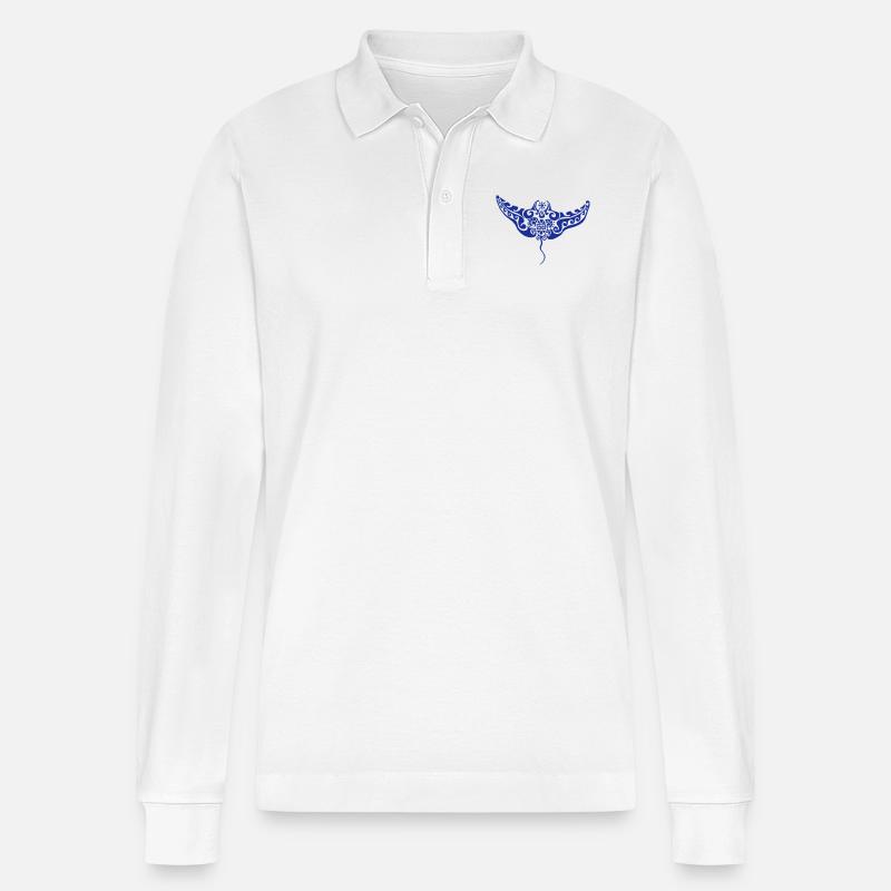 Mantarochen - Stanley/Stella Unisex Bio-Langarm-Poloshirt Prepster - Weiß