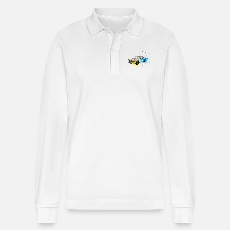 Oldtimer splash - Stanley/Stella Unisex Bio-Langarm-Poloshirt Prepster - Weiß