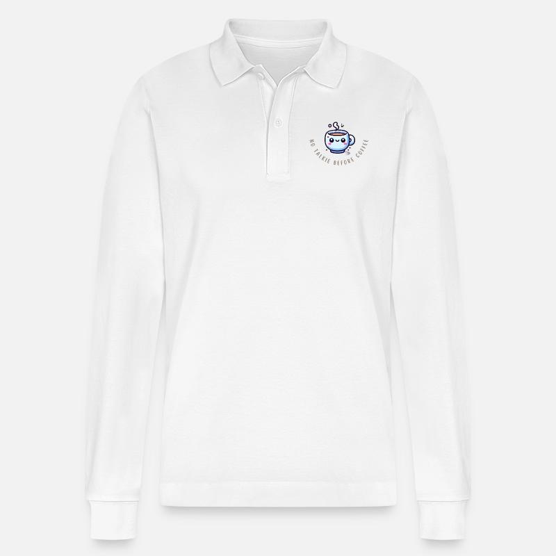 Coffee First – Chemise Funny Coffee - Polo à manches longues bio PREPSTER Stanley/Stella Unisexe - blanc