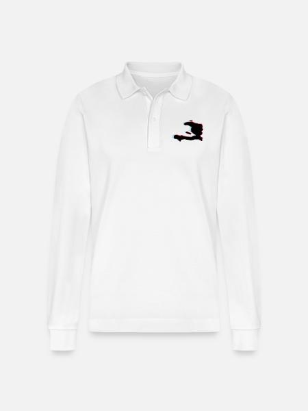 3d anaglyph HAITI green - Stanley/Stella Organic Unisex Long-Sleeved Polo Shirt Prepster - white