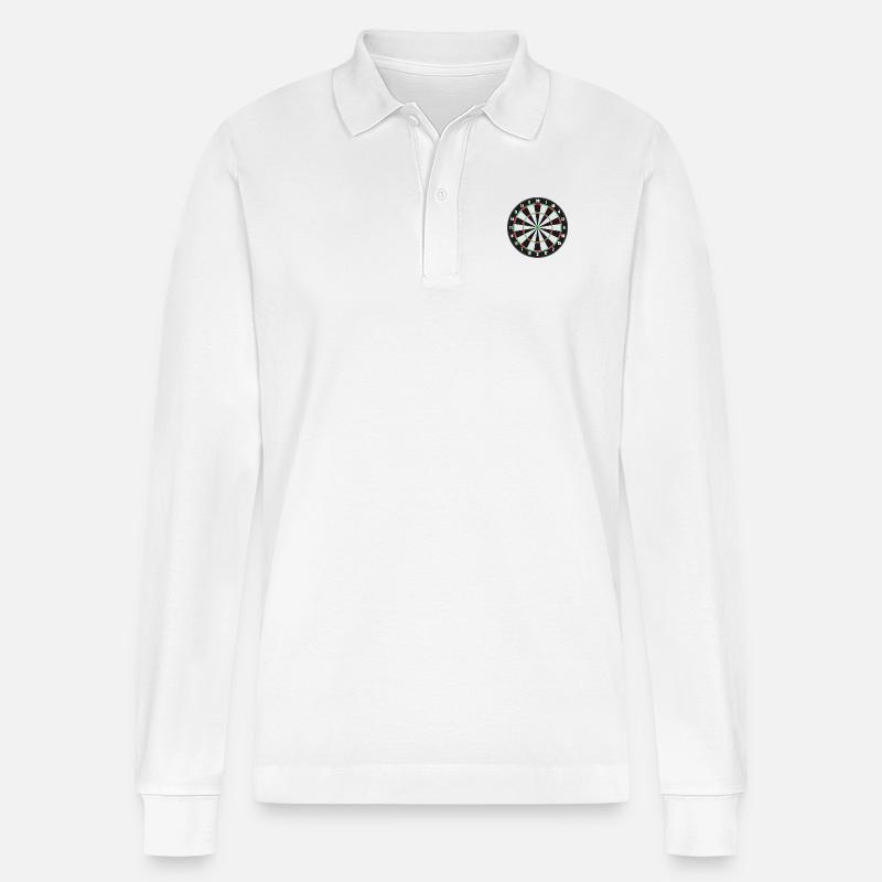 Dartboard - Stanley/Stella Unisex Bio-Langarm-Poloshirt Prepster - Weiß