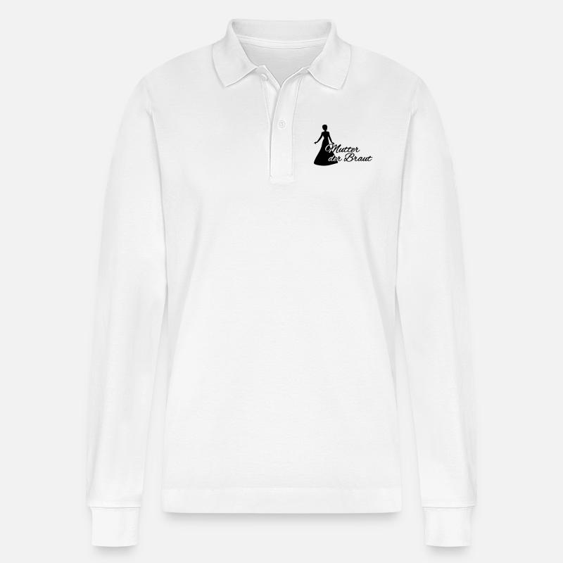Mutter der Braut - Stanley/Stella Unisex Bio-Langarm-Poloshirt Prepster - Weiß