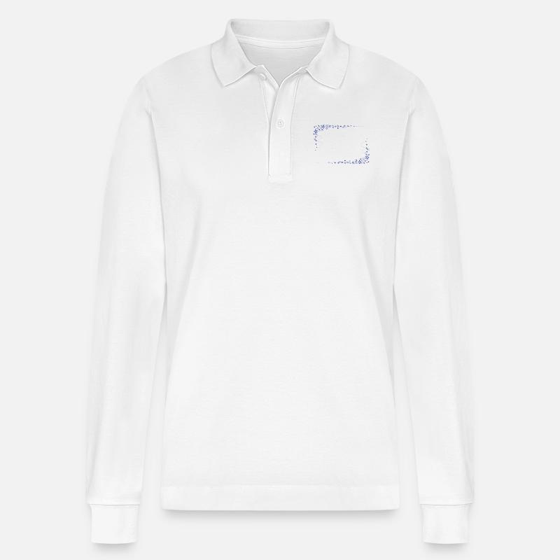 Sternrahmen Blau - Stanley/Stella Unisex Bio-Langarm-Poloshirt Prepster - Weiß