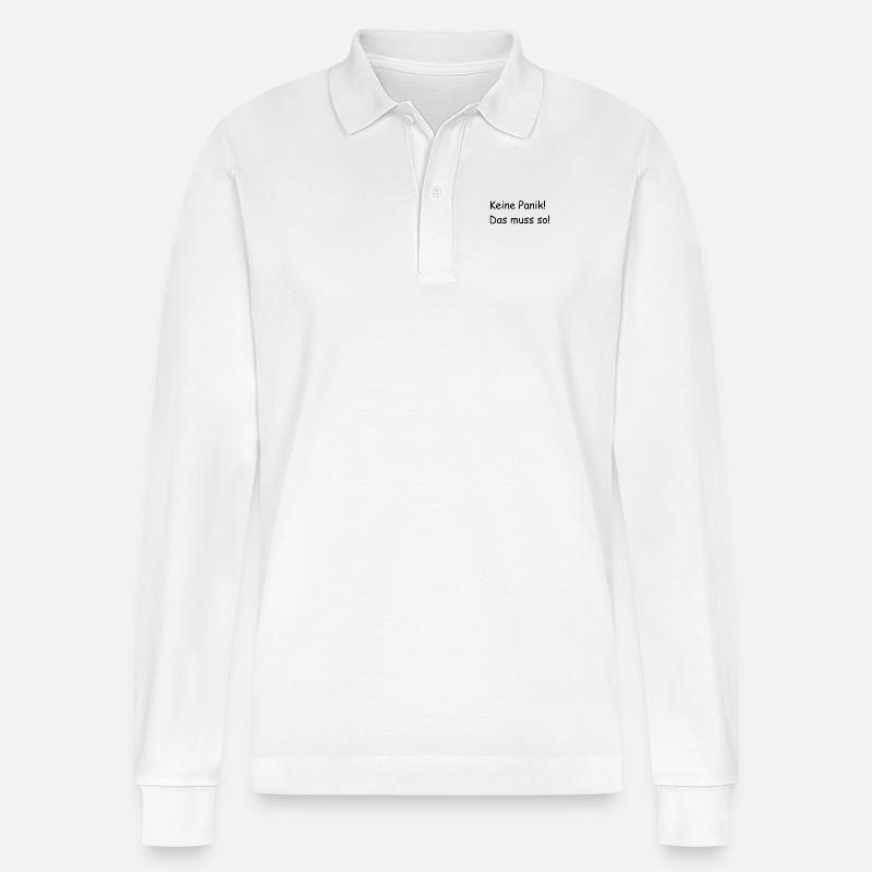 Keine Panik 3 - Stanley/Stella Unisex Bio-Langarm-Poloshirt Prepster - Weiß