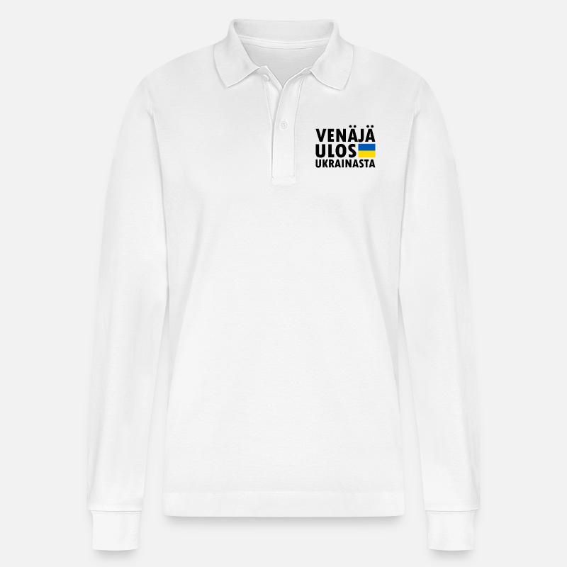 venäjä ulos ukrainasta - Stanley/Stella Unisex Bio-Langarm-Poloshirt Prepster - Weiß