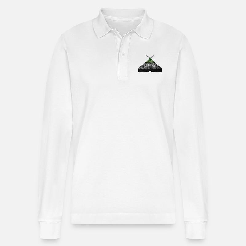 Aromantisch pride Motte - Stanley/Stella Unisex Bio-Langarm-Poloshirt Prepster - Weiß