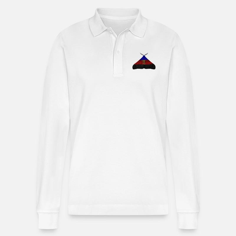 Polyamor pride Motte - Stanley/Stella Unisex Bio-Langarm-Poloshirt Prepster - Weiß