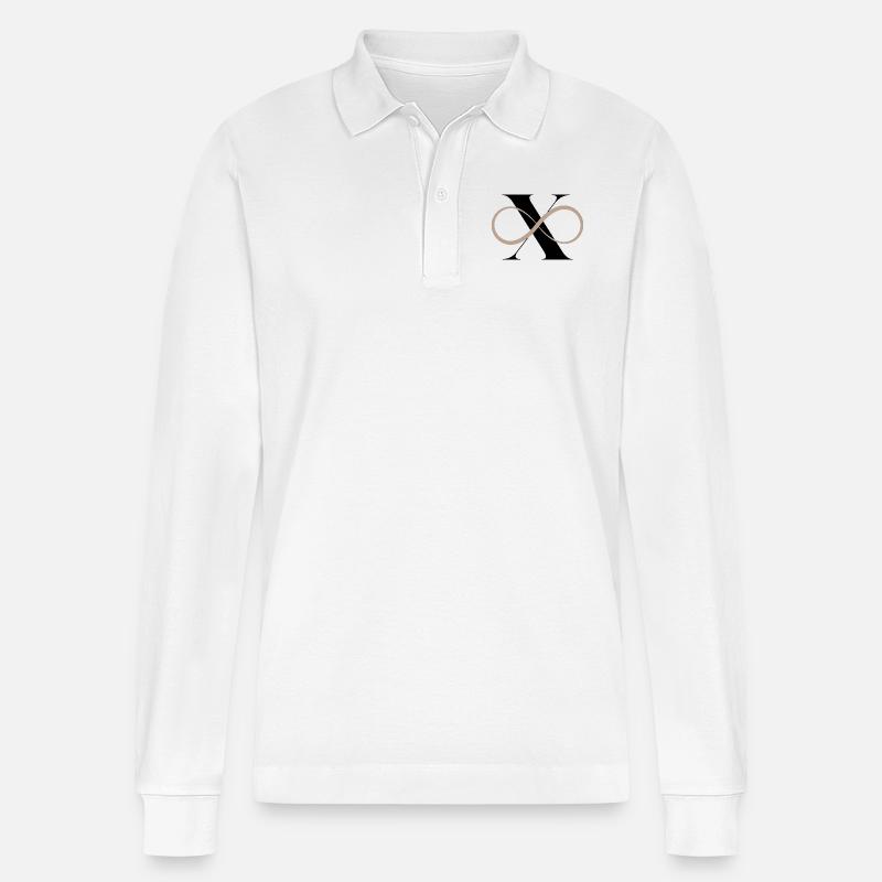 Unendlicher Buchstabe x - Stanley/Stella Unisex Bio-Langarm-Poloshirt Prepster - Weiß