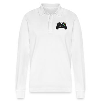 Controller One - Stanley/Stella Unisex Bio-Langarm-Poloshirt Prepster - Weiß - Vorne - Anna (173cm) & Nico (186cm)