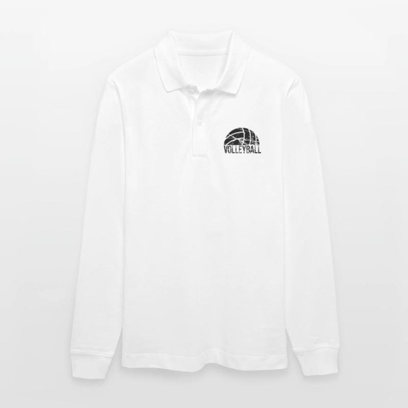 semicircle round text pattern scratch old cracks v Stanley/Stella Organic Unisex Long-Sleeved Polo Shirt Prepster