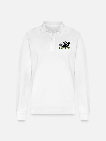Snail 2 Fast - Stanley/Stella Organic Unisex Long-Sleeved Polo Shirt Prepster - white