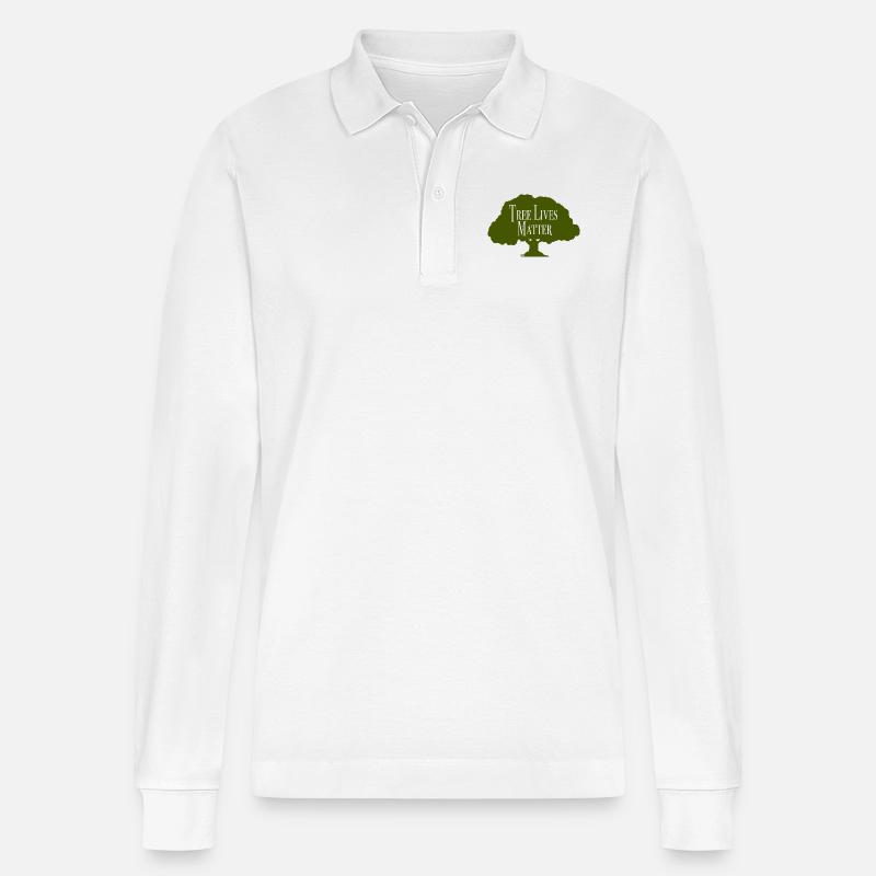 Tree Lives Matter - Stanley/Stella Unisex Bio-Langarm-Poloshirt Prepster - Weiß