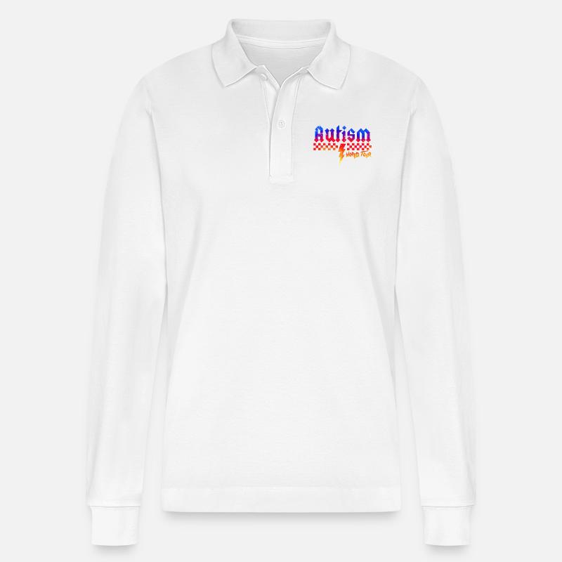 Autismus-Bewusstsein: anders, anders, besser - Stanley/Stella Unisex Bio-Langarm-Poloshirt Prepster - Weiß