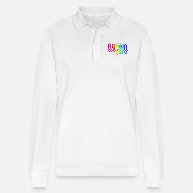 Autismus-Bewusstsein: anders, anders, besser - Stanley/Stella Unisex Bio-Langarm-Poloshirt Prepster - Weiß