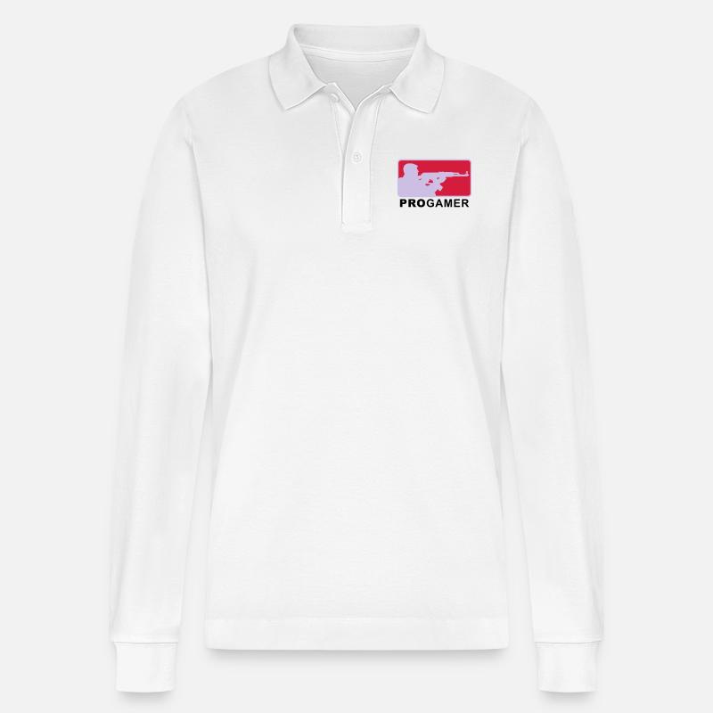 progamer_2011_4_3c - Stanley/Stella Unisex Bio-Langarm-Poloshirt Prepster - Weiß