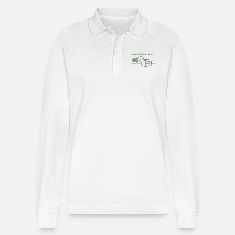 Think Outside The Box - Stanley/Stella Unisex Bio-Langarm-Poloshirt Prepster - Weiß