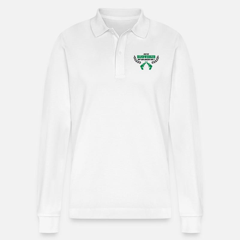 bester_handwerker_002 - Stanley/Stella Unisex Bio-Langarm-Poloshirt Prepster - Weiß
