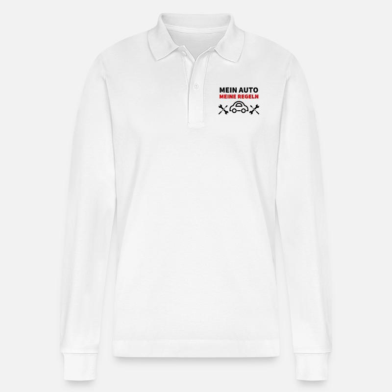 Auto - Stanley/Stella Unisex Bio-Langarm-Poloshirt Prepster - Weiß