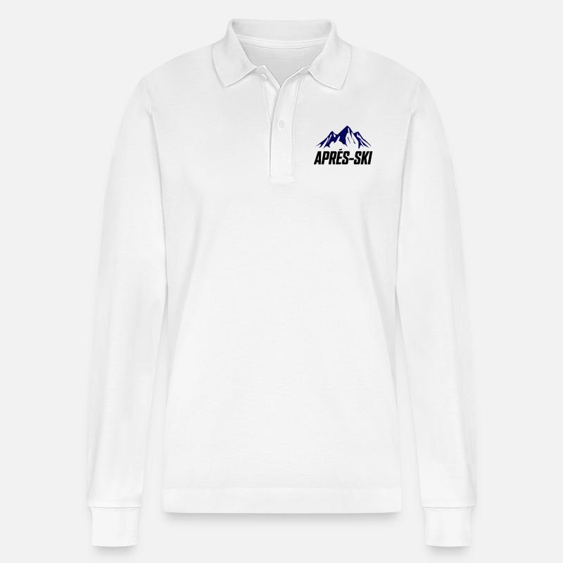 Apres ski berge - Stanley/Stella Unisex Bio-Langarm-Poloshirt Prepster - Weiß