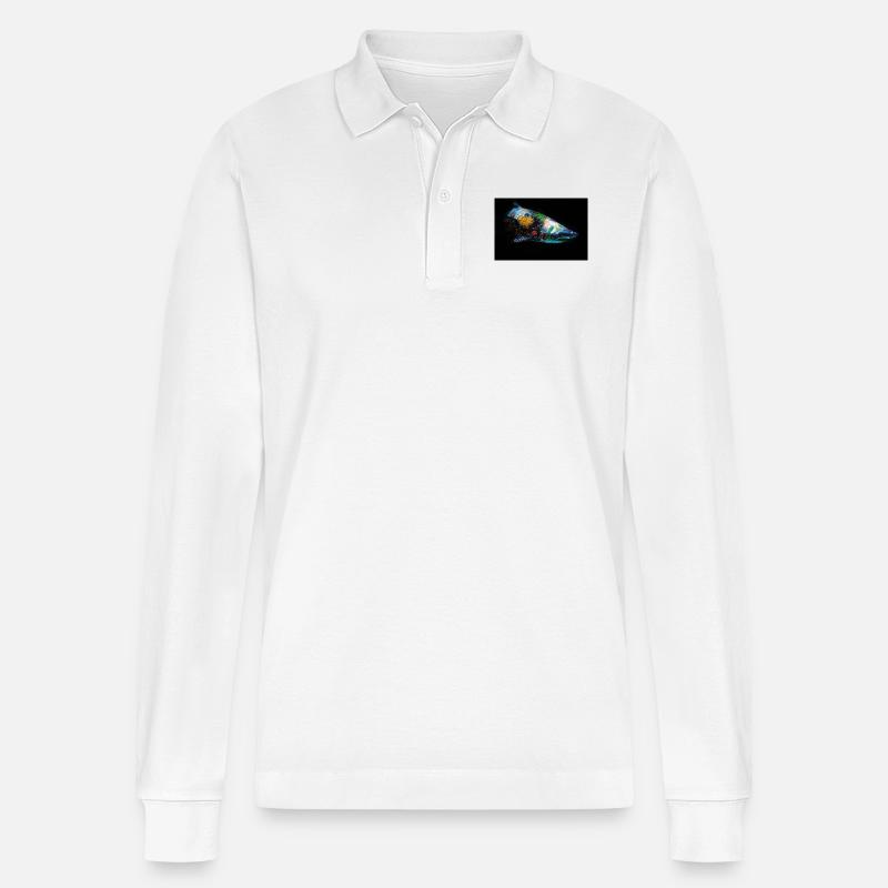 Graffiti Requin by Blach® - Polo à manches longues bio PREPSTER Stanley/Stella Unisexe - blanc