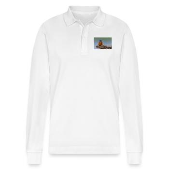 000 1475 DxO - Stanley/Stella Organic Unisex Long-Sleeved Polo Shirt Prepster - white - Front - Anna (173cm) & Nico (186cm)