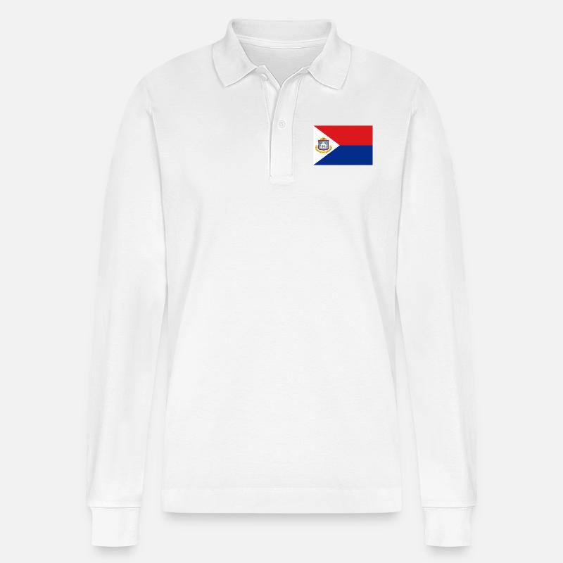 Sint Maarten - Stanley/Stella Unisex Bio-Langarm-Poloshirt Prepster - Weiß