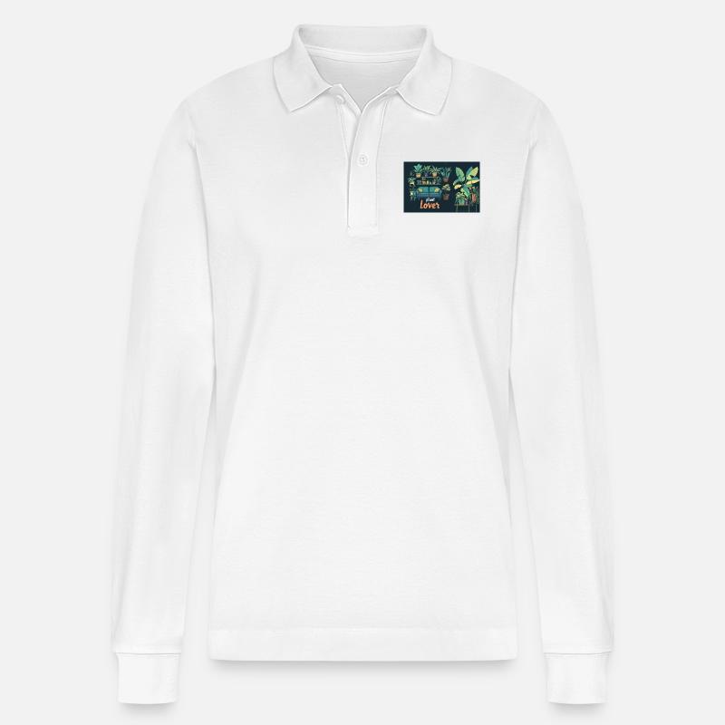 Plant lover - Stanley/Stella Unisex Bio-Langarm-Poloshirt Prepster - Weiß