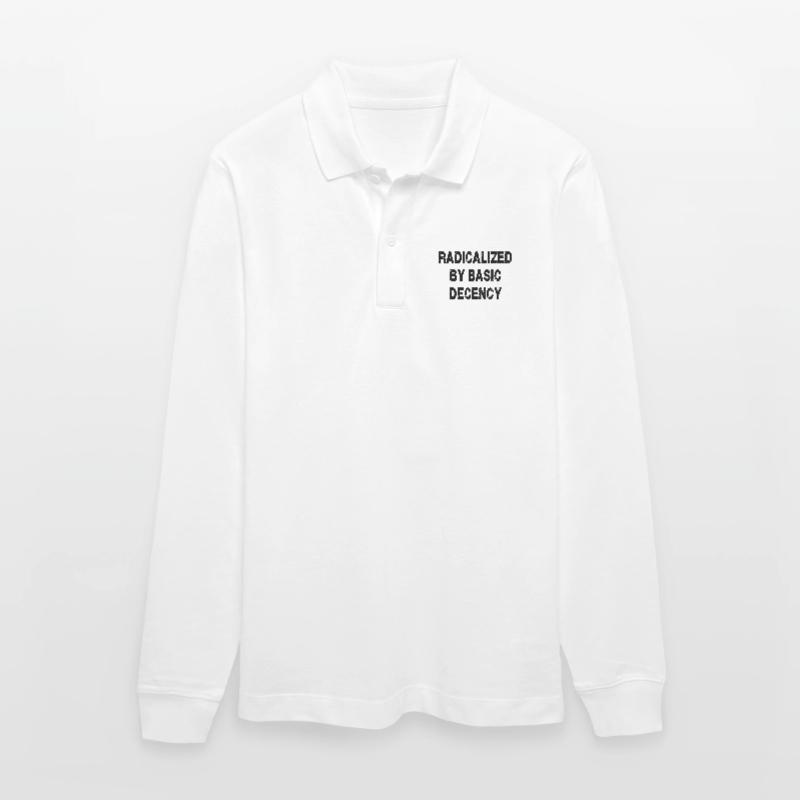 Radicalized By Basic Decency Stanley/Stella Organic Unisex Long-Sleeved Polo Shirt Prepster