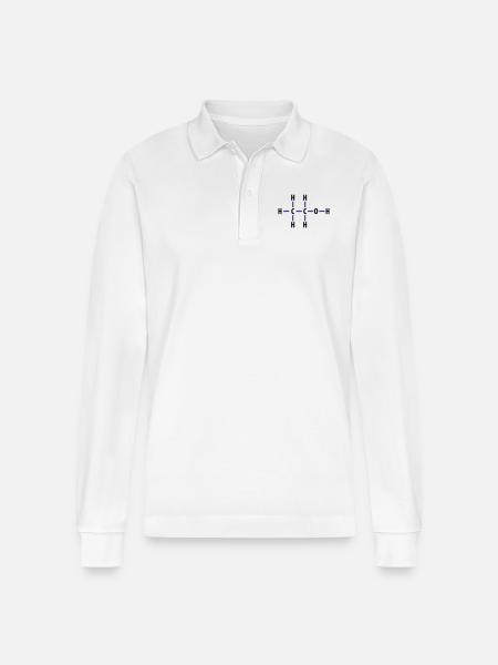 Alkohol - Stanley/Stella Unisex Bio-Langarm-Poloshirt Prepster - Weiß