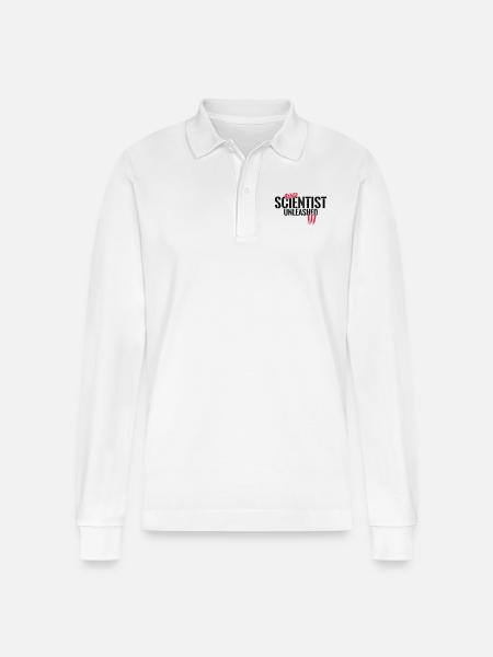 Wild scientists unleashed - Stanley/Stella Organic Unisex Long-Sleeved Polo Shirt Prepster - white