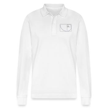 fibonacci, der Goldene Schnitt - Stanley/Stella Unisex Bio-Langarm-Poloshirt Prepster - Weiß - Vorne - Anna (173cm) & Nico (186cm)