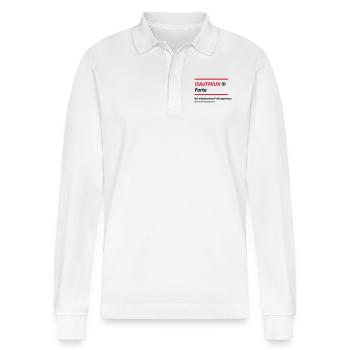 Apotheker Apotheke Pharmazie Saufen Medikament - Stanley/Stella Unisex Bio-Langarm-Poloshirt Prepster - Weiß - Vorne - Anna (173cm) & Nico (186cm)